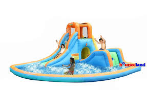 Cascade Inflatable Water Slides With Large Pool