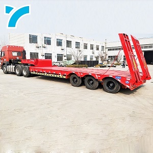 China Manufacturer Low Bed Truck Semi 3 Axles Lowboy Trailer Lowboy Semi Trailer For Sale